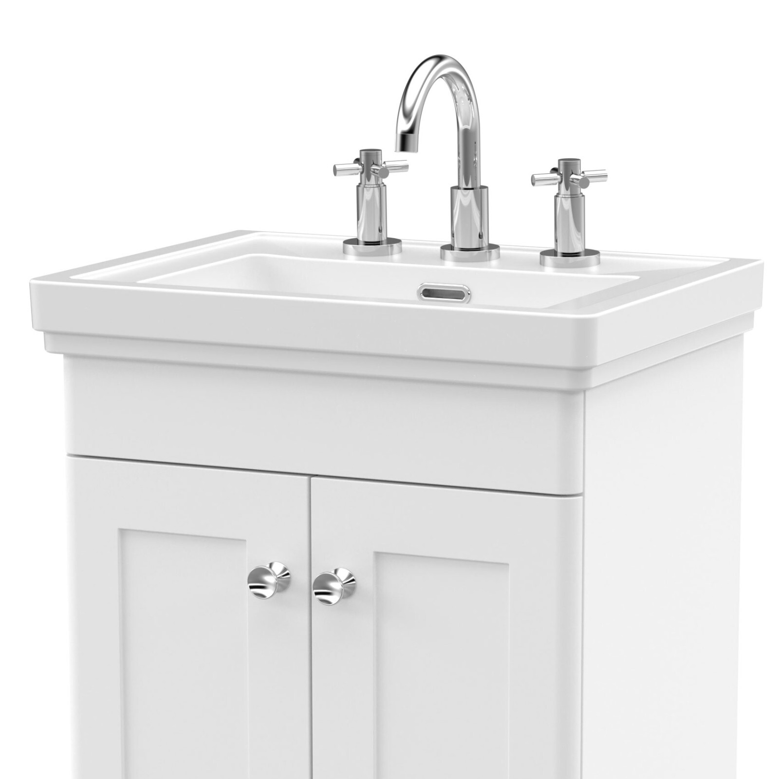 Nuie Classique 500mm Basin Vanity Unit 3 Tap Hole Traditional Bathroom
