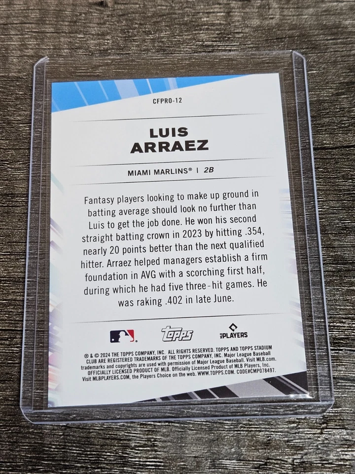 2024 Topps Stadium Club - CFPRO #CFPRO-12 Luis Arraez - Image 3 of 3
