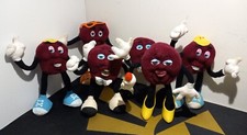 Lot of 6: 1988 Applause California Raisins 6" Bendy Plush - Singer, Female, Etc.