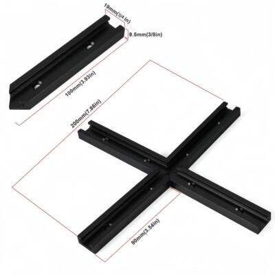 4pcs (1set) Aluminum T Track Intersection Kit 3/4''x3/8'' for Universal T Tracks