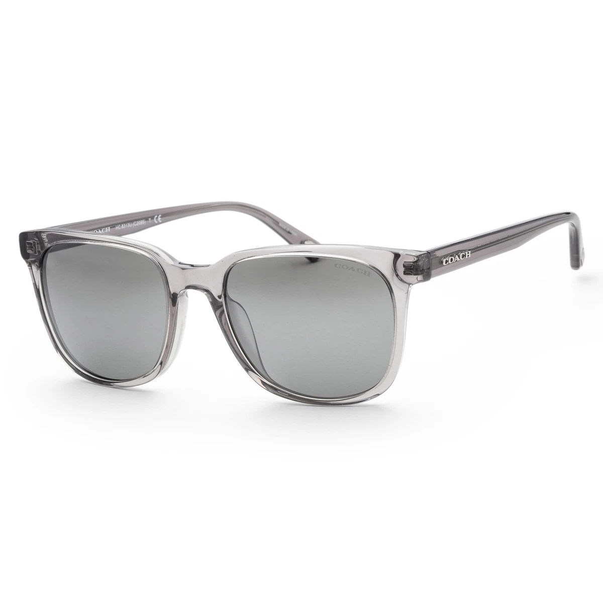 Coach Sunglasses HC8385U 579387 Transparent Dark Grey 54 mm Male Acetate Grey