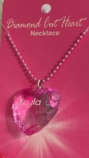 Kid  s  Diamond Heart  Necklace By Swibco. Personalized - Pink KAYLA C142-67