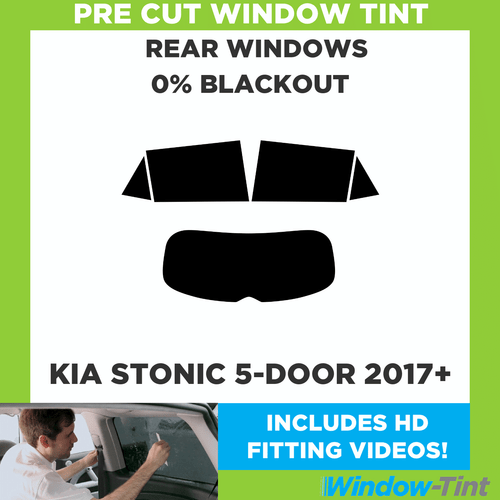 Für Kia Stonic 5-door 2017 + Vorgeschnitten Fenster Getönt Heck 0% Blackout - Picture 1 of 10