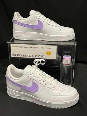 Nike Air Force Low White (Lilac Custom Painted Swoosh) SC-#43W