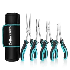DURATECH Long Reach Plier Set 4PCS Diagonal Linesman Needle Nose Flat Nose Plier