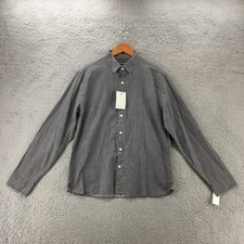Van Heusen Long Sleeve Shirt Mens L Grey Button Up Slim Fit Collared Casual NWT