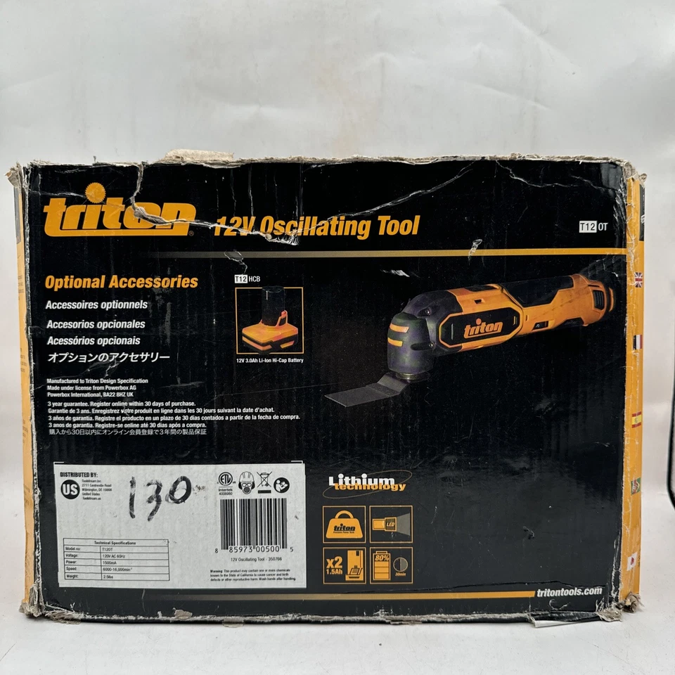 Triton 12v Oscillating Tool 3.0 AH BATTERY Li-Ion Hi-cap T12 HCB - Image 2 of 2