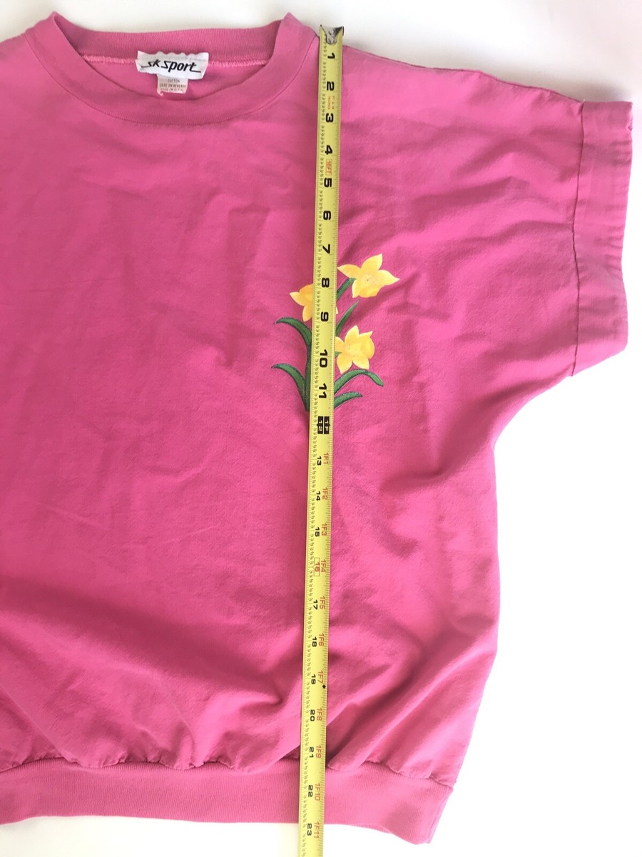 Vintage 1990s SK Sport Pink T Shirt Sz Small Tulips | eBay