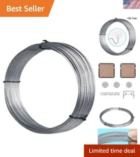 Durable 100ft Picture Hanging Wire - Heavy-Duty Braided Steel for Art & Mirrors