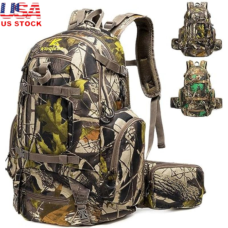 Camo Outdoor Hunting Backpack with Rain Cover Large Capacity Hunting Pack Gear