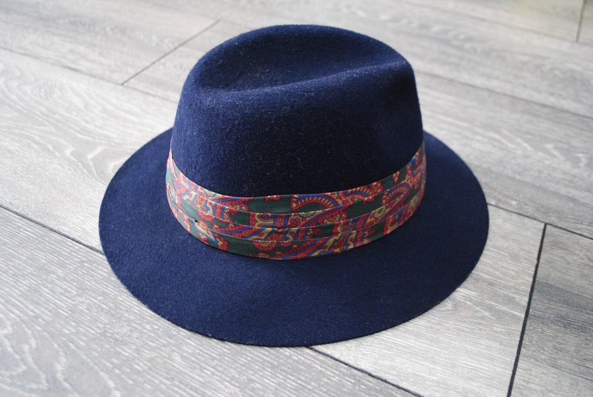 HERBERT JOHNSON LONDON BLUE INDIANA JONES STYLE HAT SIZE 57 MADE