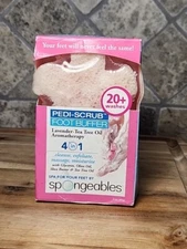 Spongeables Pedi Scrub Foot Scrubber Shea Butter Lavender Tea Tree