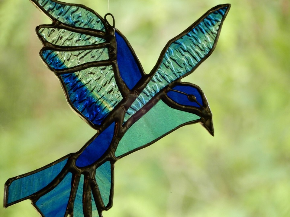 BIRD OF PARADISE Disk Australian Made Stained Glass WINDOW or GARDEN