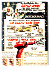 Space Patrol Smokin Rockets Smoke Gun Toy Jet Fridge Magnet 1YR Warranty 