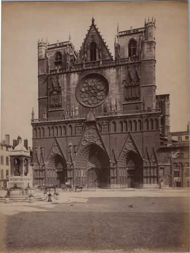 France Rouen La Cathédrale Vintage print, Carte Cabinet