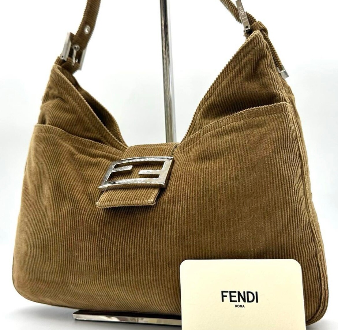 バッグ Fendi corduroy mamma baguette bag FENDI Mamma Baguette Bag Corduroy Leather Brown | eBay