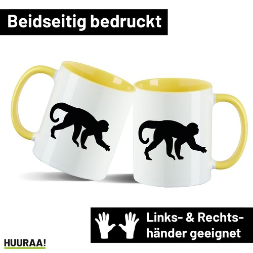 Kaffeetasse Affe Silhouette Keramik Tasse Geschenkidee Souvenir Präsent Wichtelg - Picture 29 of 55
