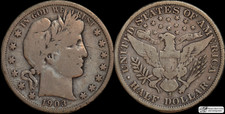 1903 S Barber Half Dollar, Very Good+ Condition, Silver, Free Shipping, C7001