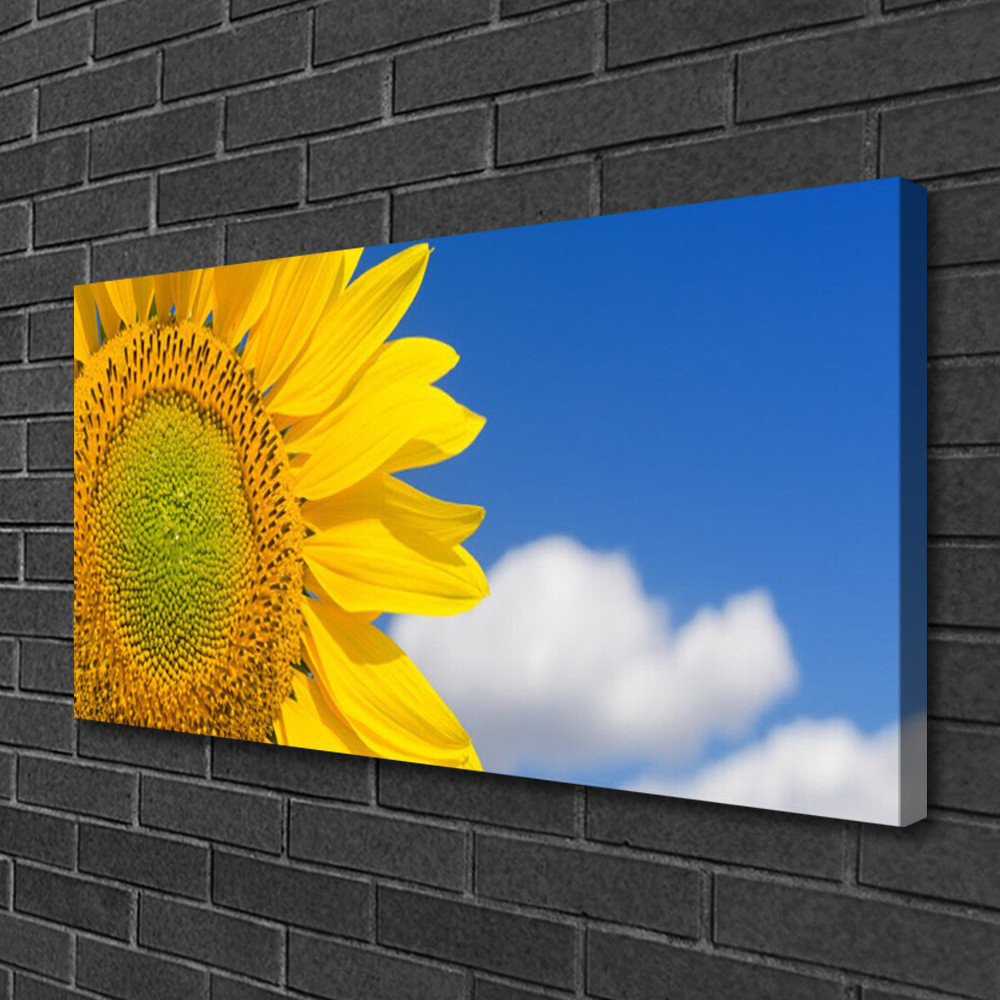 Tableau fleur tournesol impression sur toile 100x50 cm pour decoration murale