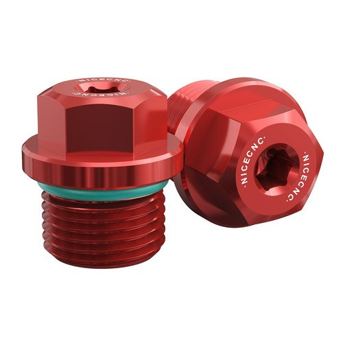 Tappo spinterogeno rosso anodizzato con fregio fiat per fiat 500 f-l-r