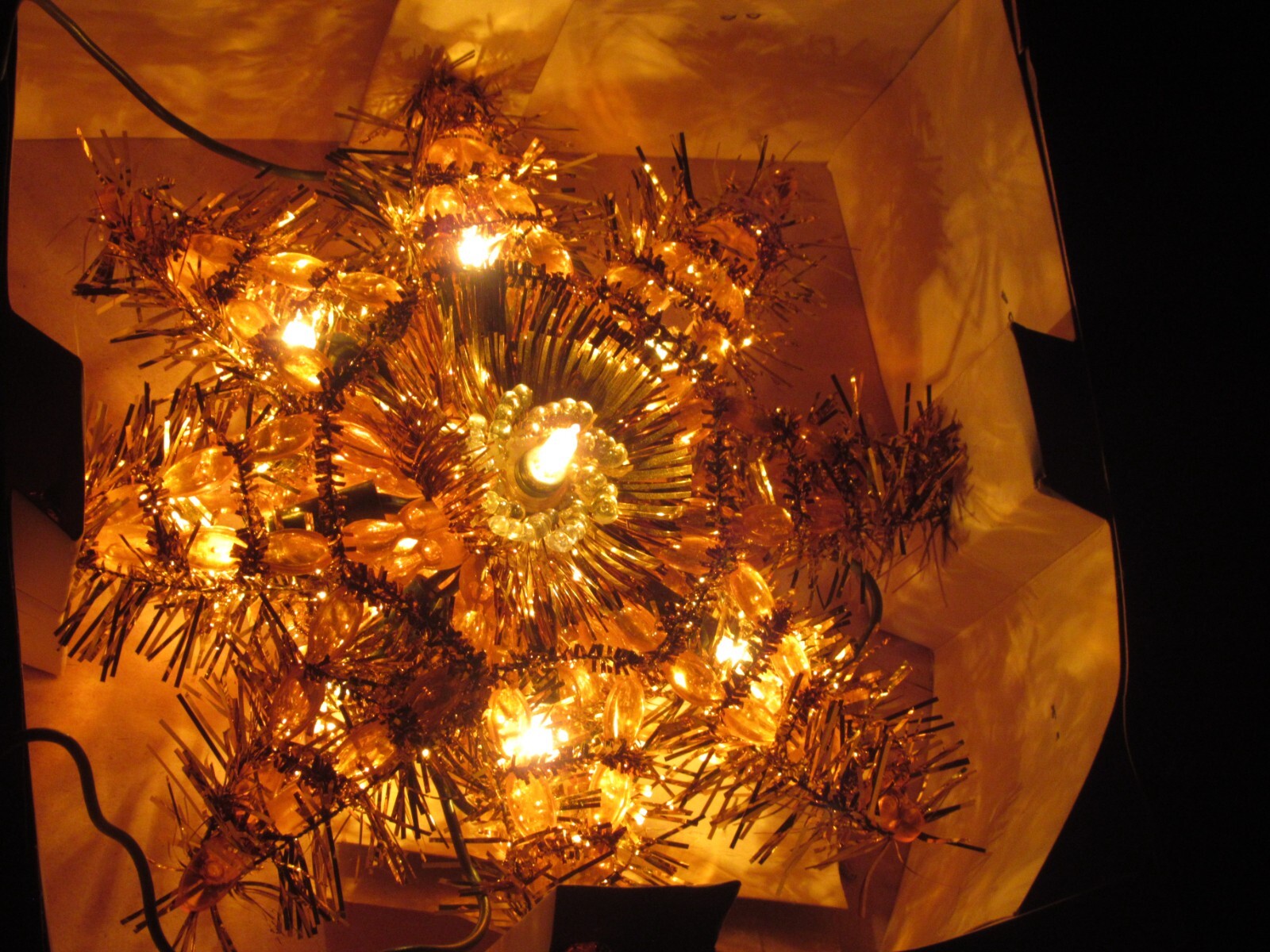Mr Christmas Gold Star Tinsel Tree Top Light Lighted w/ Box (B294) eBay