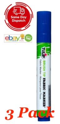 3x Tulpe Graffiti Pinsel Spitze Stoff Marker blau 33206 Farbe Farbstoff Tinte