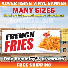 FRENCH FRIES Advertising Banner Vinyl Mesh Sign fry crispy hot potato chips food
