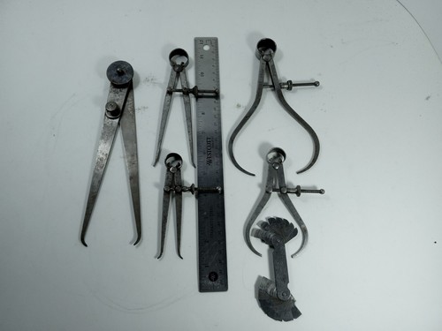 6pc Machinist Tool Set: Calipers Gage Craftsman Union Tool Co LS Starrett Japan