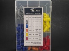 220PC Electrical Twist Wiring Screw Caps Assortment Wire Connectors Nuts Kit