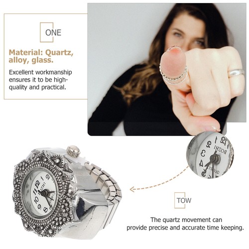 Women Watch Octagonal Women's Miss Alloy Elastic Ring Numerals Quartz - Picture 12 of 12