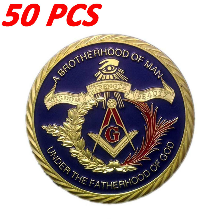 50PCS Challenge Coin Euro Masonic Association Under A Brotherhood Of Man