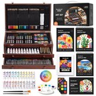 Shuttle Art Deluxe Gift Art Kit 202-Piece Wooden Art Supplies Set with 4 Draw.