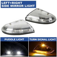 2pcs Led Mirror Turn Signal Lights Puddle Lamps For 2009-14 Dodge Ram 1500 2500