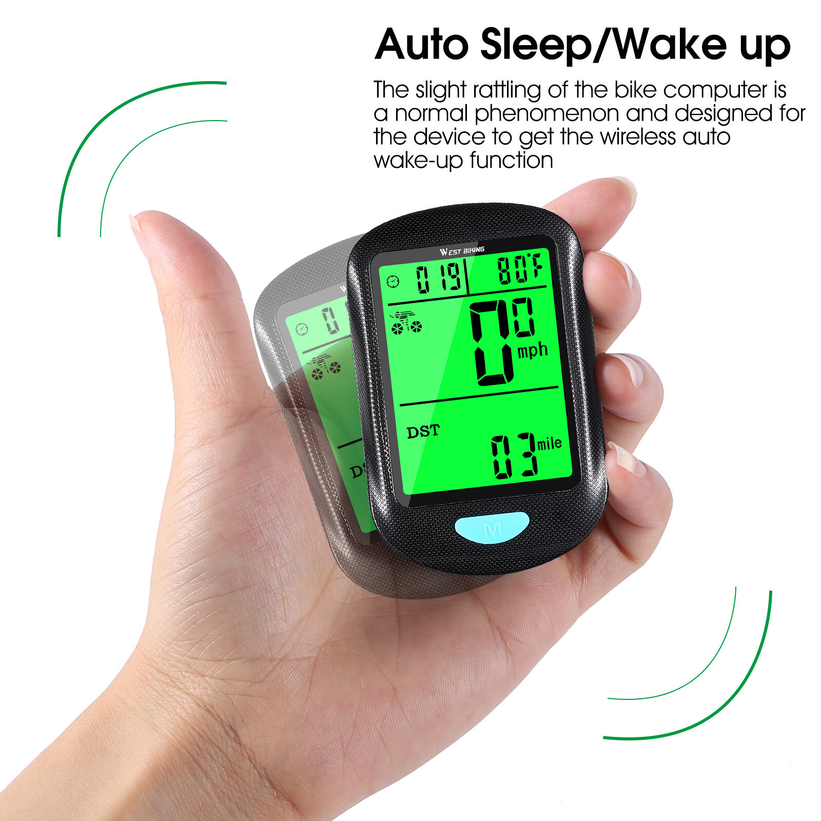 WEST BIKING Wireless Bicycle Computer Waterproof LED Bike Speedometer ...