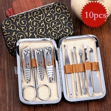 Nail Care 10pcs Personal Manicure  Pedicure Set Travel  Grooming Kit Men/Women