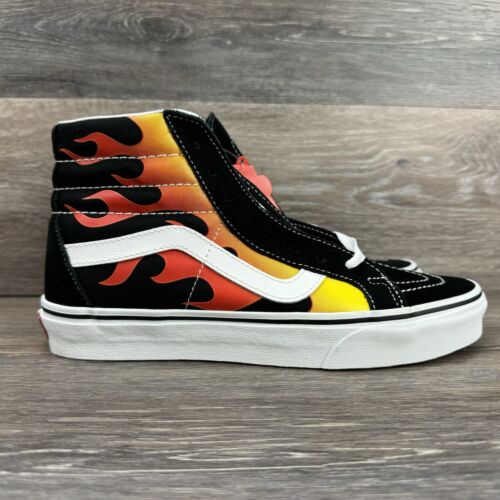Vans Flame Sk8-Hi Reissue VN0A2XSBPHN1 Men's Black Sneakers Shoes M 8 W 9.5