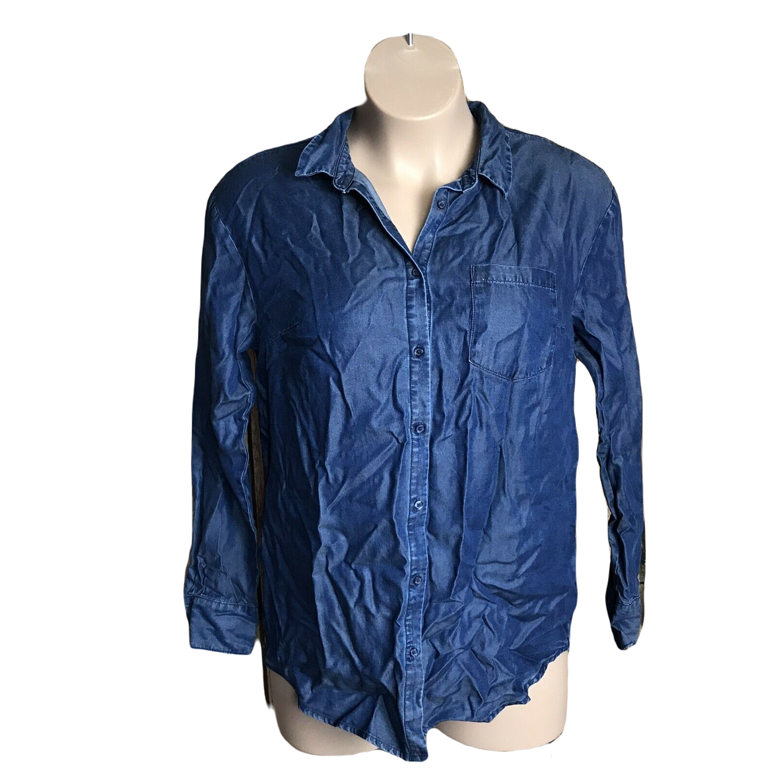 A New Day NWT Button Up Collared Shirt ~ Sz XL ~ Indigo Blue ~ Long Sleeve