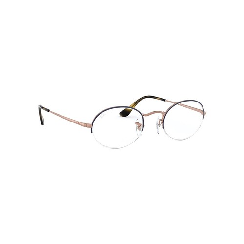 New Ray-Ban Frames Blue/Rose Gold Oval Rimless RB 6547 3035 52-22-145 Glasses - Picture 7 of 8