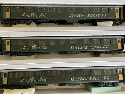 Juego de 3 coches de pasajeros alemanes Sachsen modelos escala HO "Skyline Express" - Imagen 10 de 10