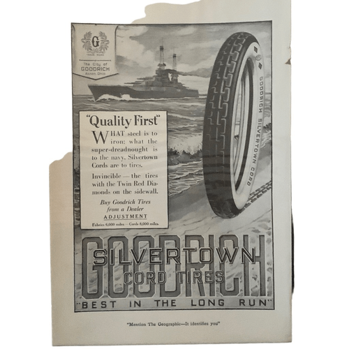 Vintage 1919 Goodrich Qualität erste Silvertown Kordel Reifen Werbung - Bild 3 von 4