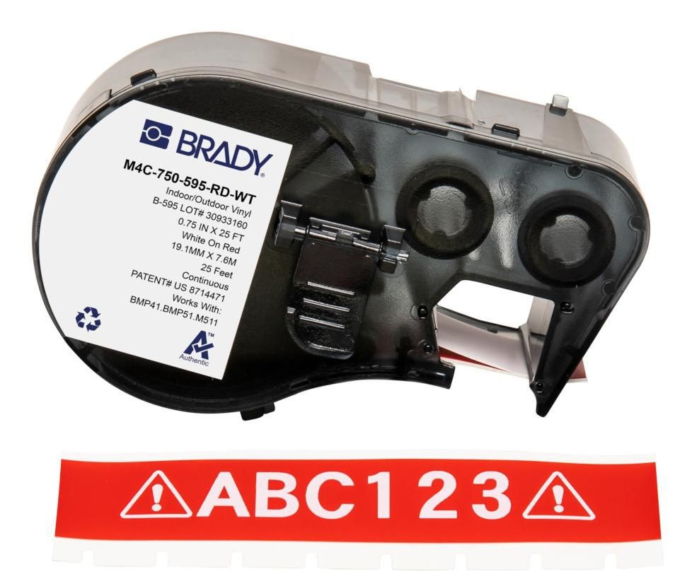 Brady M4C-750-595-RD-WT BMP41/BMP51/BMP53/M511 Label