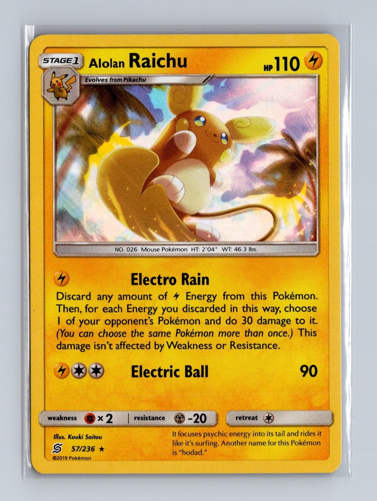 Alolan Raichu 57/236 Holo Rare Unified Minds Pokemon LP