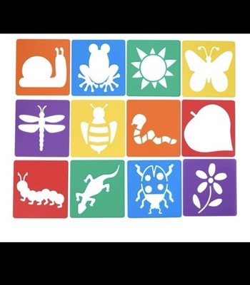 Colorations Garden Stencils, 12 Garden Designs, Made from Washable Plastic,