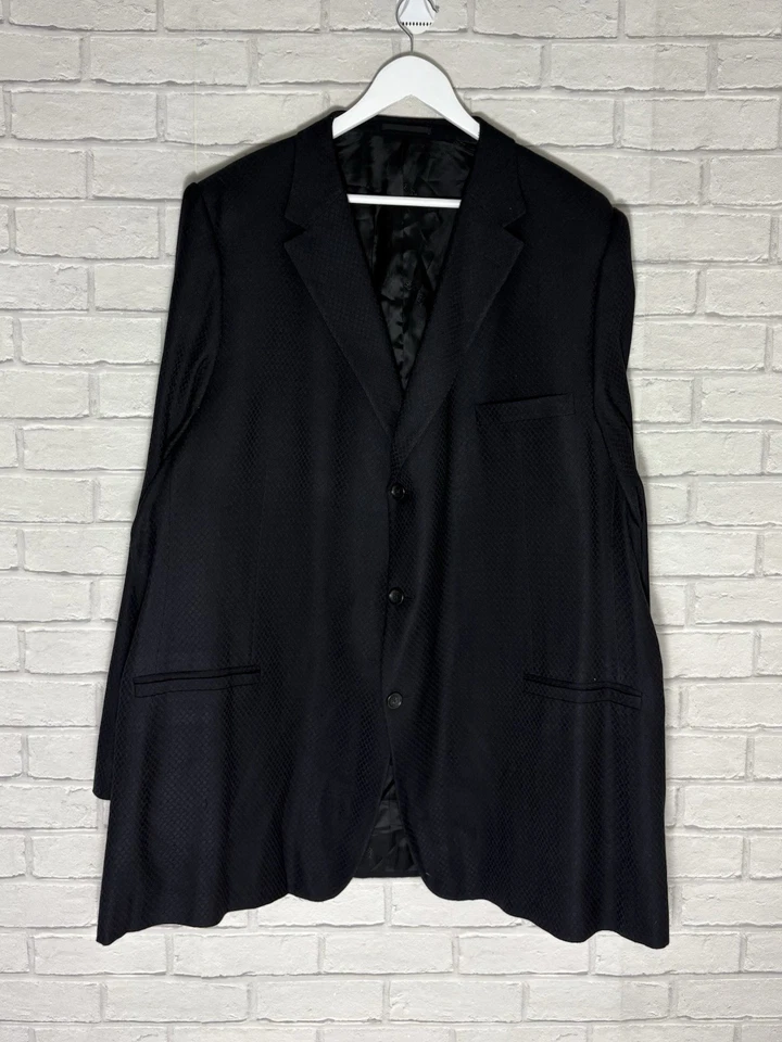 Versace Collection Black Textured Blazer Sports Jacket Wool Men's Size 70L 3XL - Image 2 of 4