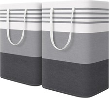 2 Pack Laundry Baskets, Laundry Hampers, Freestanding Dirty Clothes Hampers with