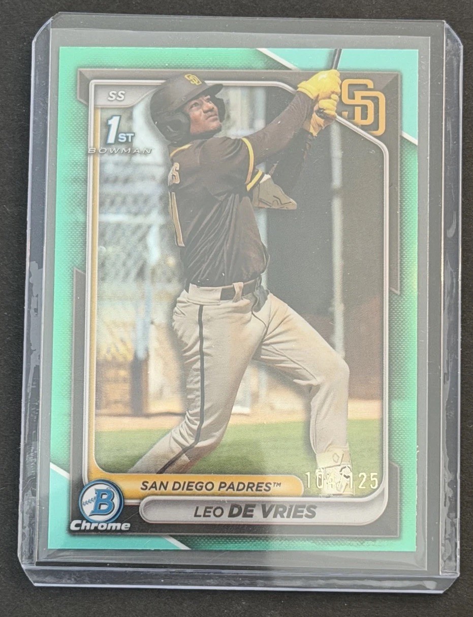 2024 Bowman Chrome Leo De Vries #BCP-179 Aqua Refractor /125