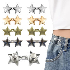 8 Set Pant Waist Tightener Star Buttons Pins for Loose Jeans Reusable Waist Cinc