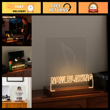 Vinyl Record Stand with LED Lights - Wooden Acrylic Album Display, Room Decor fo