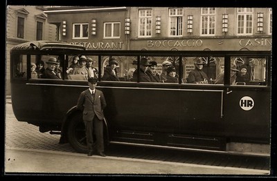 Photo postcard Hamburg-St. Georg, restaurant Boccaccio, Hanseatic tour bus, Kirchenal 