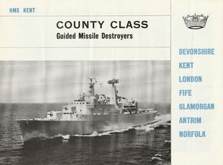HMS KENT COUNTY CLASS DESTROYERS INFORMATION LEAFLET 1978